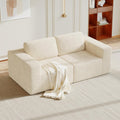 Vesgantti 80' Modular Sectional Sofa, Corduroy Cloud Couch with Deep Seating & Spring Support, 2 Seater Compact Modular Couch, Boneless Sectional Sofa for Small Spaces, No Assembly Required, Beige