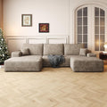 AUGOP 108' Sectional Couches for Living Room Modern Modular Sofa with L-Shape Couchs Upholstered Boneless Couch Deep Seat Sectional Couch with Chaise (Camel, Left Facing Chaise+2Seaters+1Ottoman)