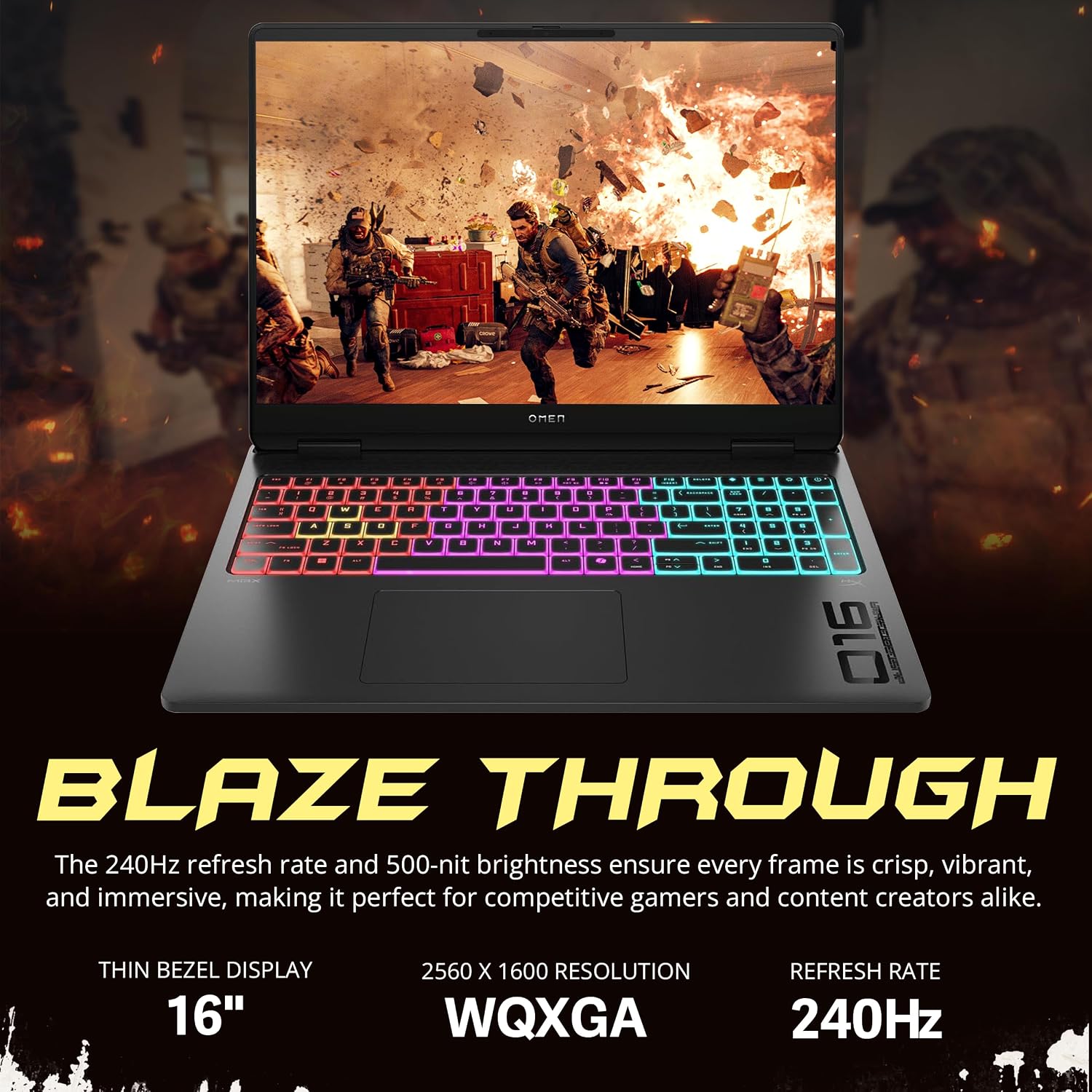 HP Omen MAX 16' WQXGA Gaming Laptop, AMD Ryzen AI 9 HX 375, NVIDIA GeForce RTX 5080 16GB GDDR7, 32GB DDR5, 2TB Storage (1TB SSD+1TB Docking Station), RGB Backlit Keyboard, FHD IR Camera, Win 11, Black