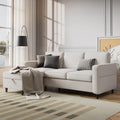 78' Sectional Sofa Couches for Living Room, Convertible L Shaped Couch with Storage Ottoman, Deep Seat Pet-Friendly Linen Fabric Sofa Set for Small Space, Apartment, Dorm
