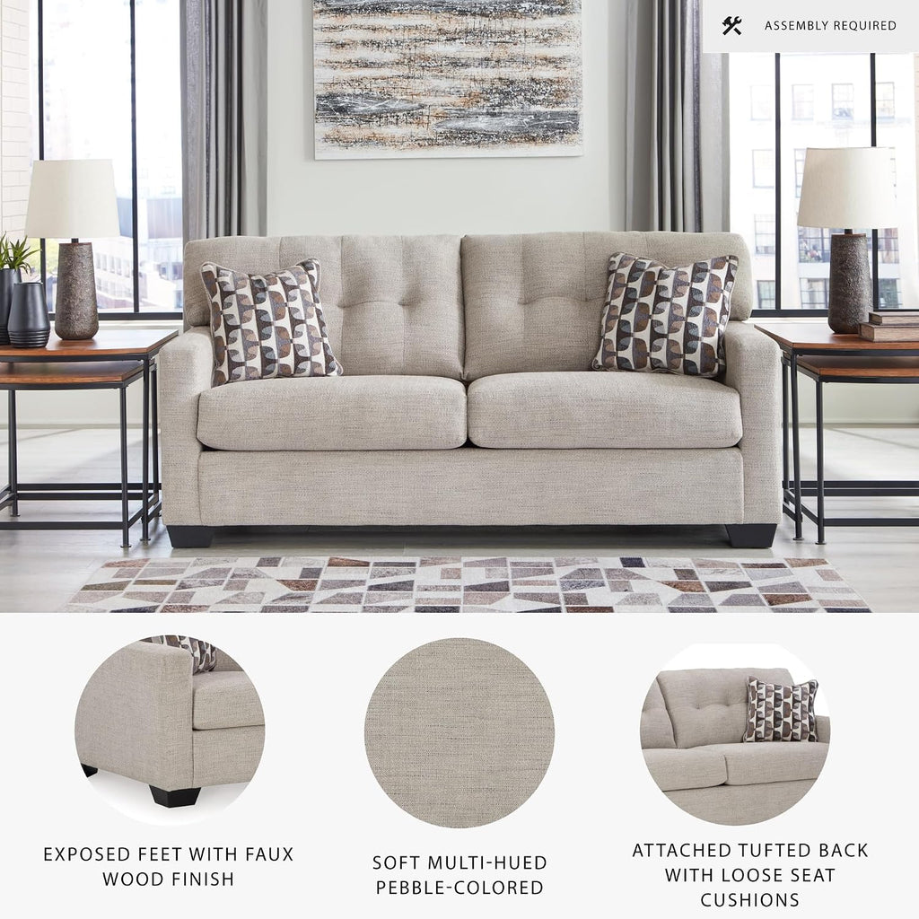 Signature Design by Ashley Mahoney Contemporary Tufted Sofa, Beige