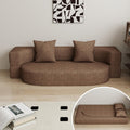 HENGJIANYI Folding Sofa Bed, Convertible Futon Sleeper Bed, 2-in-1 Foldable Floor Mattress with 2 Pillows, Breathable High-Density Foam Lazy Couch, Twin Size Comfy Lounge Chair, Brown
