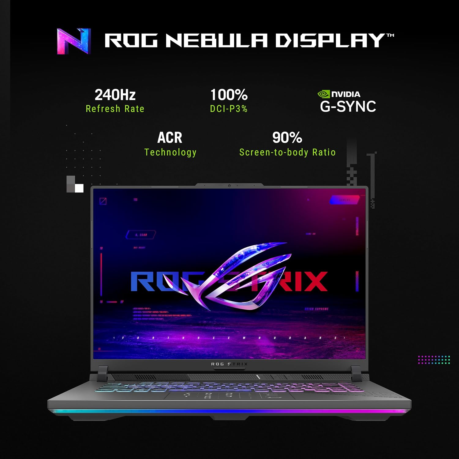 ASUS ROG Strix G16 Gaming Laptop, 16' 144Hz WUXGA FHD Display, NVIDIA GeForce RTX 5050 GPU, AMD Ryzen 9 9955HX Processor, 32GB DDR5 RAM, 2TB SSD, Backlit RGB Keyboard, Windows 11