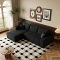 96''Sectional Couches for Living Room,Modern Modular Sectional Sofa,Upholstered Boneless Couch Comfy Cloud Couch with L Shaped Chaise (Black, Upgrade-96''W Left Facing Chaise)