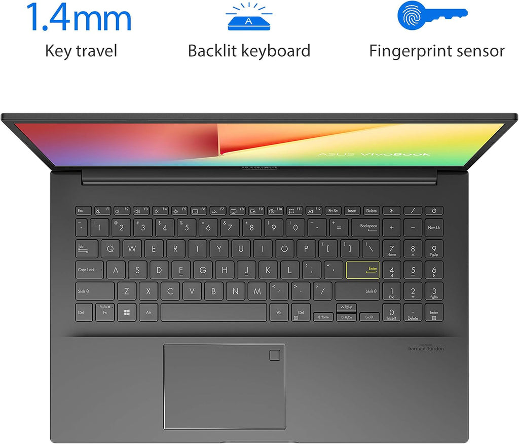 ASUS VivoBook 15 S513 Thin and Light Laptop, 15.6' FHD Display, AMD Ryzen 5 4500U Processor, 8GB DDR4 RAM, 512GB PCIe SSD, Fingerprint Reader, Windows 10 Home, Indie Black, S513IA-DB51