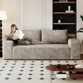 63' Cloud Loveseat Boneless Sofa Couch in a Box, No Assembly Required 2 Seater Foam Compression Couches, Modern Living Room Floor Sofa Couch Corduroy Small Love Seat | Breathable material