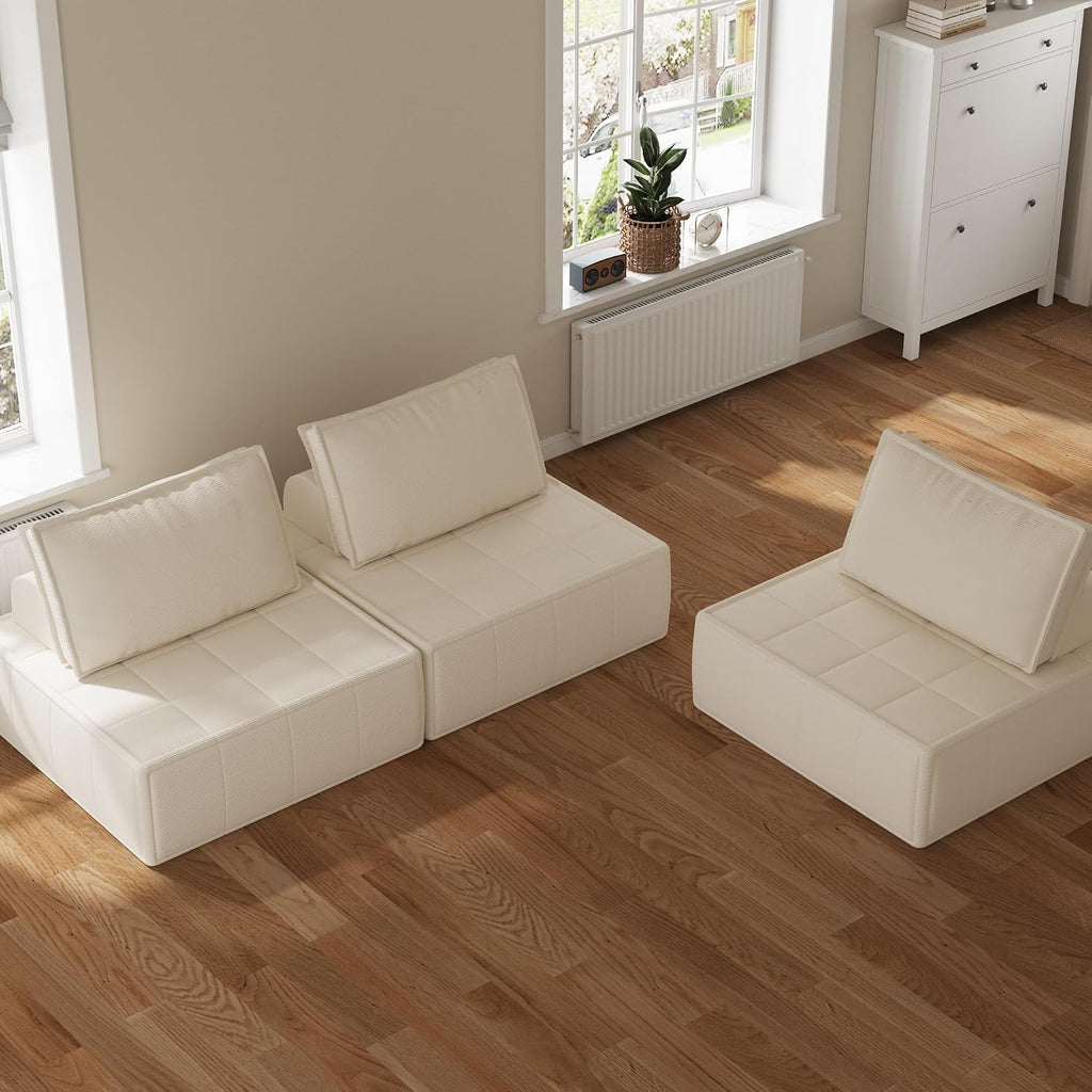 PurrJoys Modular Sectional Loveseat, 2-Piece Deep Seat Corduroy Lounge Sofa with Movable Cushions, Small Loveseat Couch for Living Room, Bedroom, Apartment