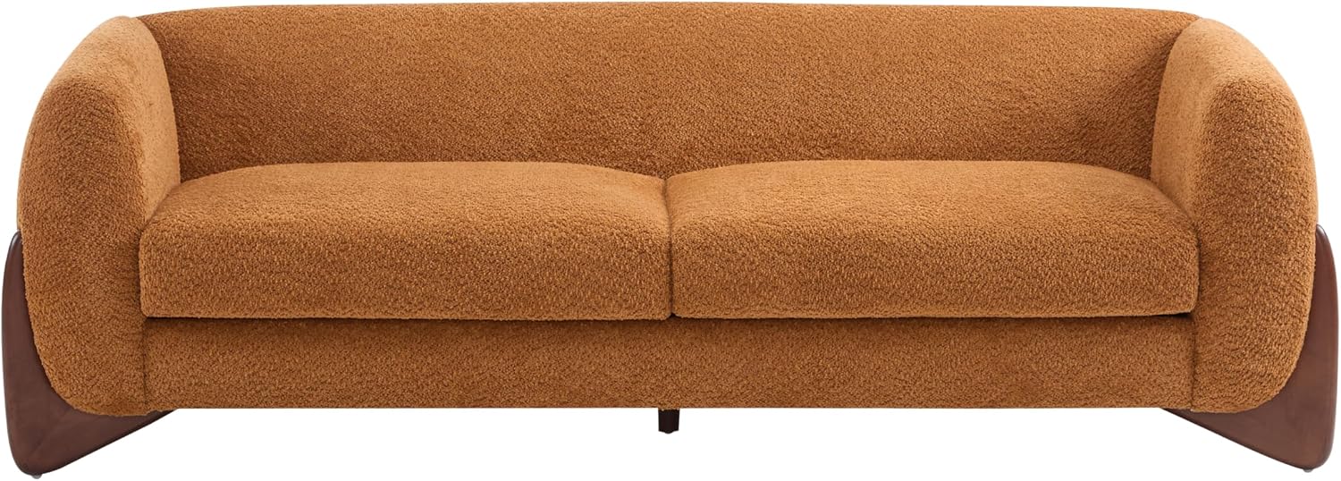 Christopher Knight Home Almad 2 Pieces Sofa Couch Set, Cozy 3-Seater Sofa and Loveseat for Living Room, Upholstered Couch Chair, Soft Seating Lounge Sofa with Wood Frame, Boucle Fabric, Caramel Brown