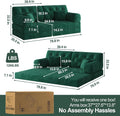5-in-1 Folding Convertible Sofa Bed, Loveseat Sleeper with Pull-Out Bed, Floor Sofa Modular Futon Couch, 79' Oversized Corduroy Upholstered Boneless Couch for Living Room, Bedroom, Lounge, Green-C