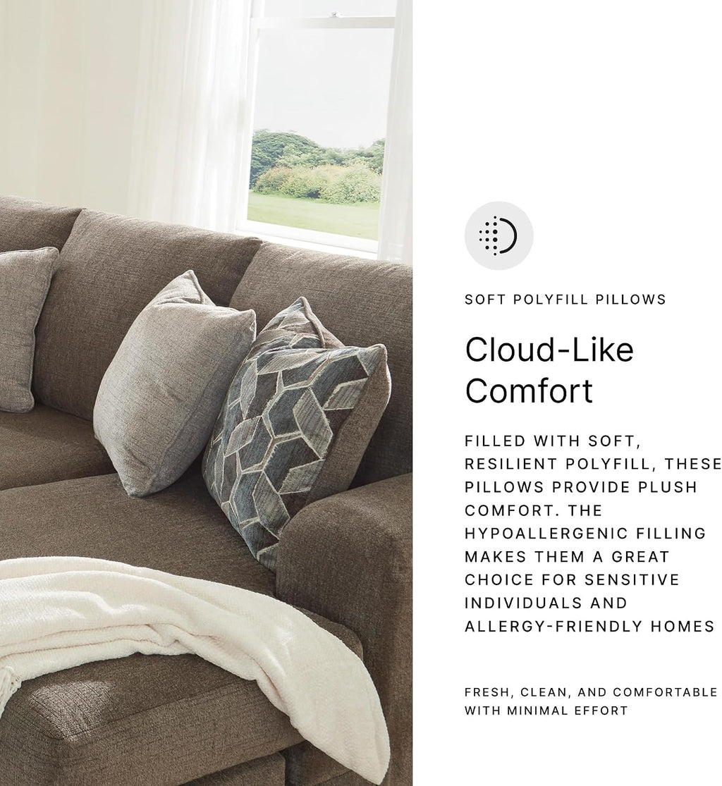 Signature Design by Ashley Stonemeade Casual Right-Arm Facing Sofa Chaise with 4 Toss Pillows, Dark Brown