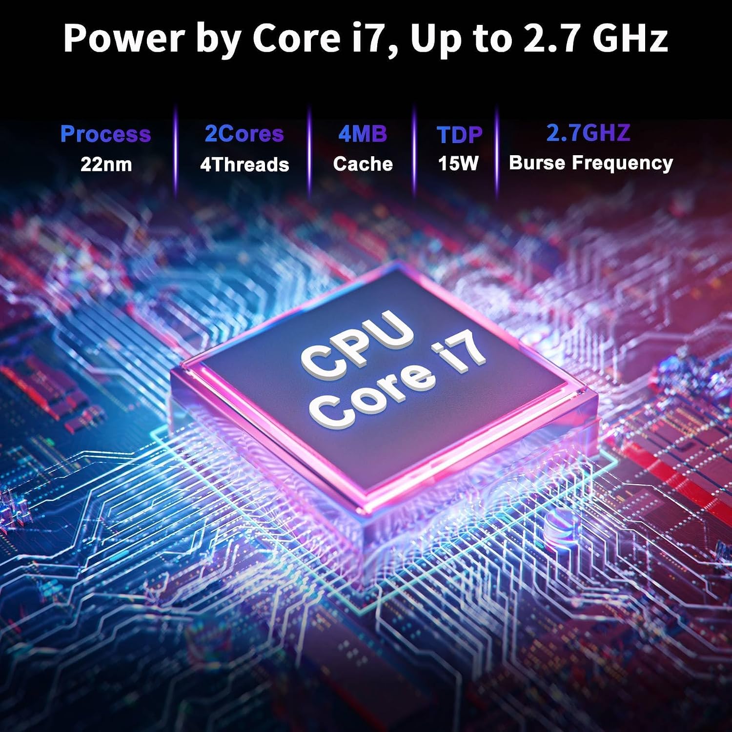 14.1' Laptop, Laptop Computer Core i7 Processor(Up to 2.7GHz), Student Laptop 8GB DDR3 256GB SSD, FHD IPS Laptop PC Wifi5 BT4.2 USB3.0 * 3 Ethernet Port*1 HDMI*1 SD Slot*1 Audio Jack*1