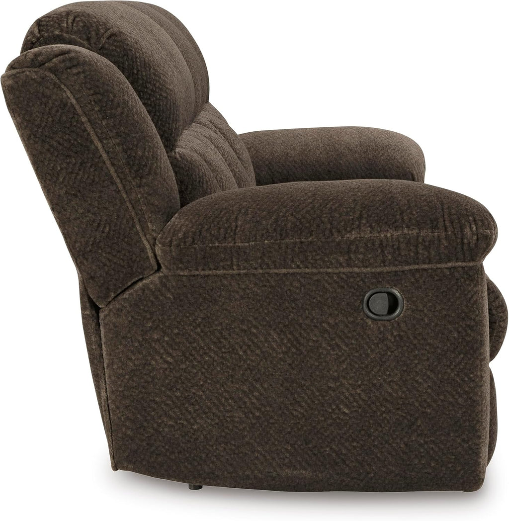 Signature Design by Ashley Frohn Modern Manual Reclining Sofa, Dark Brown