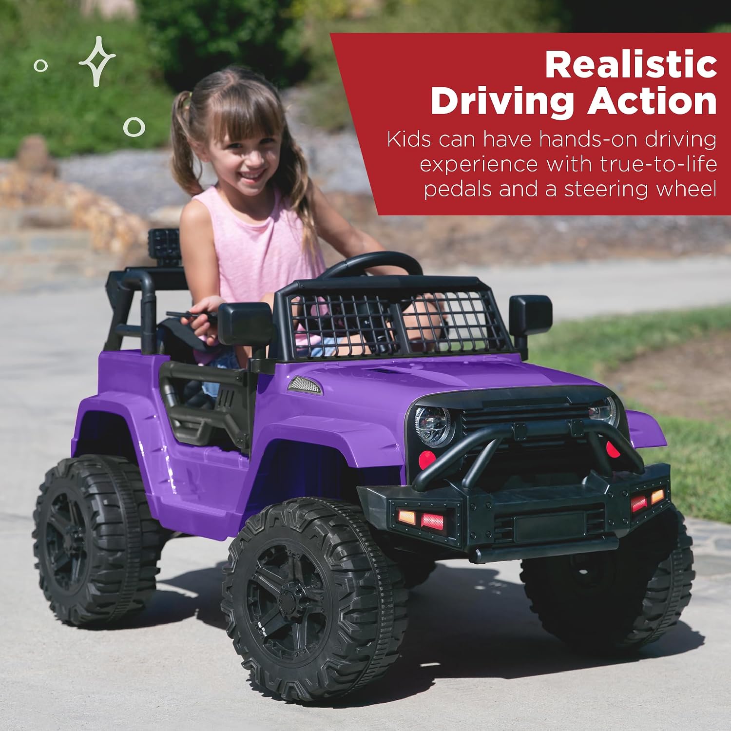 Best Choice Products 12V Kids Electric Vehicle Toy Ride On Car with Parent Remote Control for Toddlers, Seat Harness, 61 lbs Weight Capacity, Locking Doors, Spring Suspension, Bluetooth - Purple