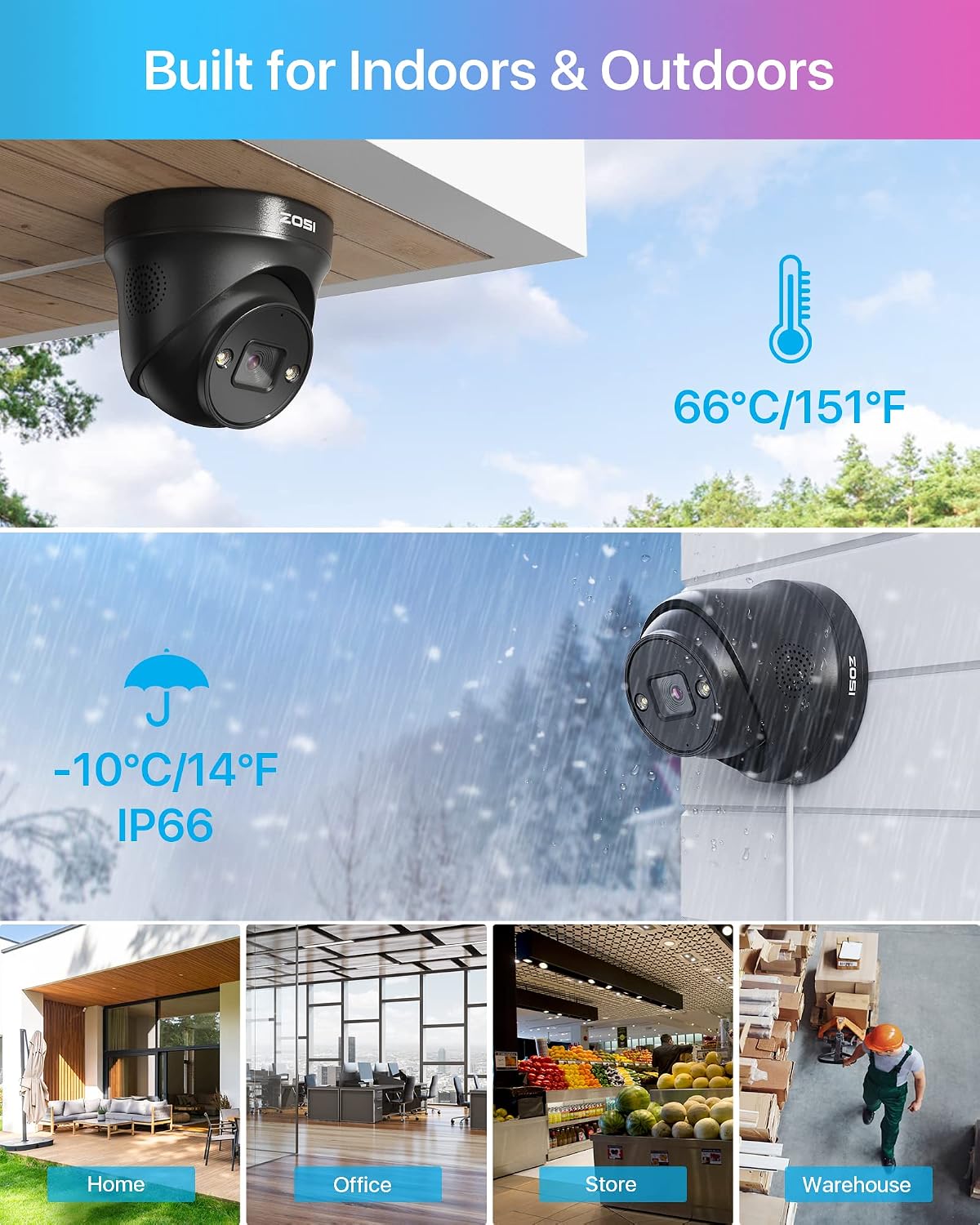 ZOSI 4K PoE Security Camera System with Person Vehicle Detection,8 Ports 16CH 8MP NVR with 2TB HDD,8pcs 4K Outdoor Indoor PoE IP Cameras,Night Vision,Spotlight Siren,2 Way Audio,for 24/7 Recording