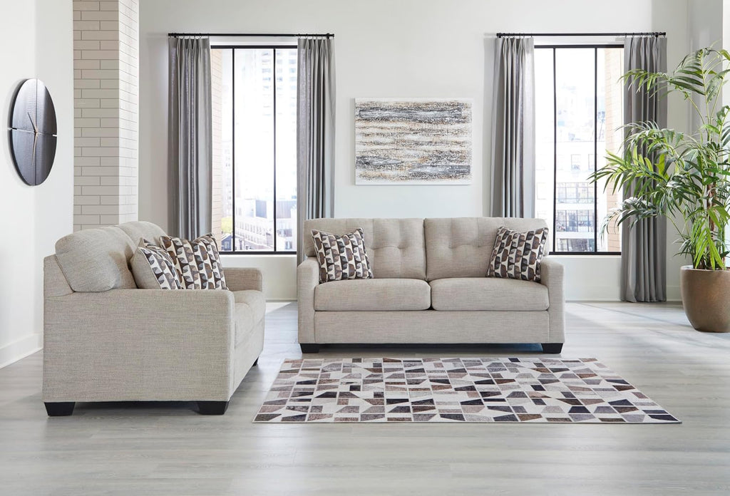 Signature Design by Ashley Mahoney Contemporary Tufted Sofa, Beige