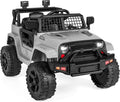 Best Choice Products 12V Kids Electric Vehicle Toy Ride On Car with Parent Remote Control for Toddlers, Seat Harness, 61 lbs Weight Capacity, Locking Doors, Spring Suspension, Bluetooth - Gray