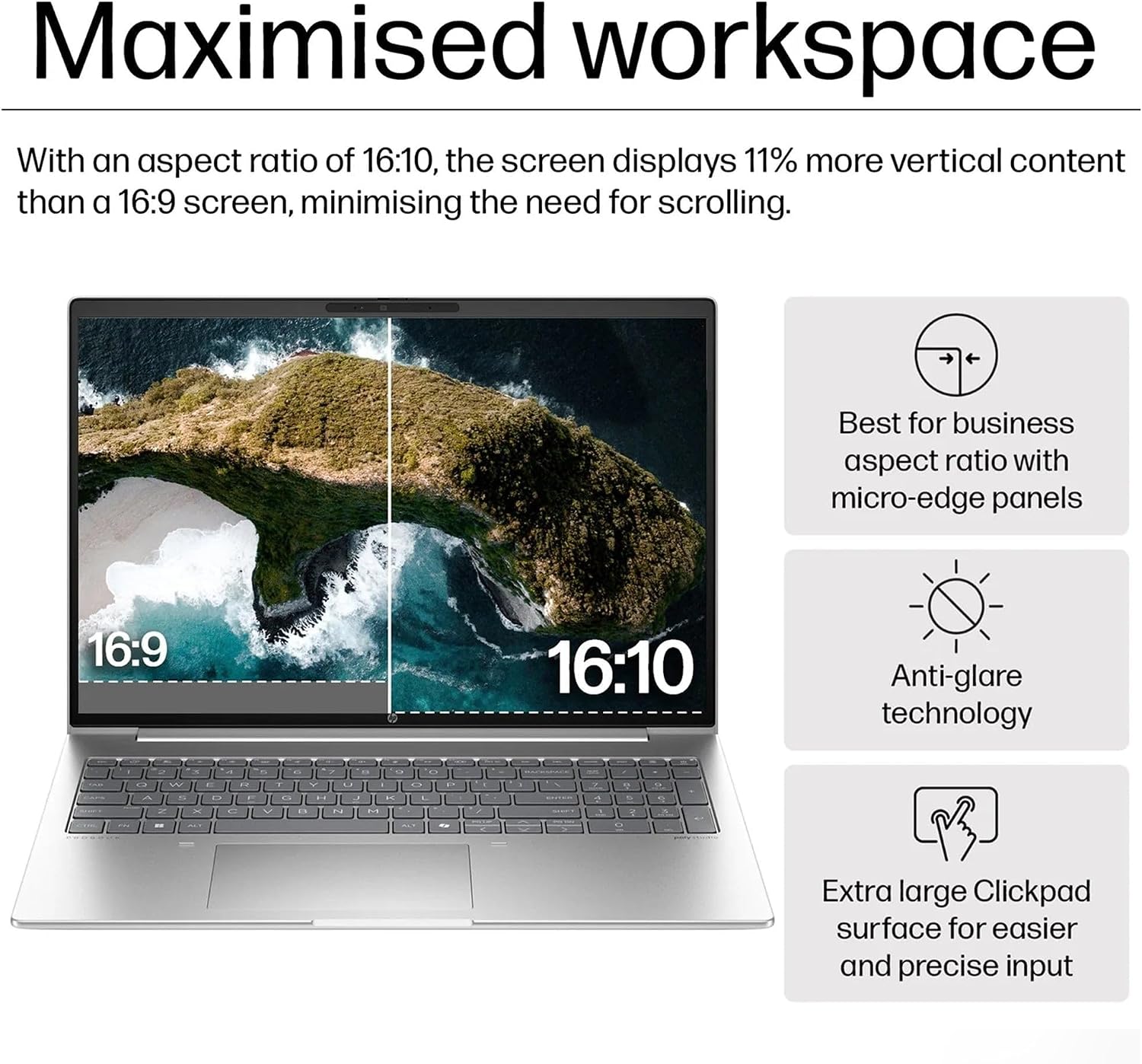 HP ProBook 460 G11 Business Laptop (16' FHD+, Intel Ultra 7 155U, 16GB DDR5 RAM, 512GB SSD) Wolf Security, Backlit Numeric KB, 1080P IR Webcam, Fingerprint Reader, Win 11 Pro, AI PC (Renewed)