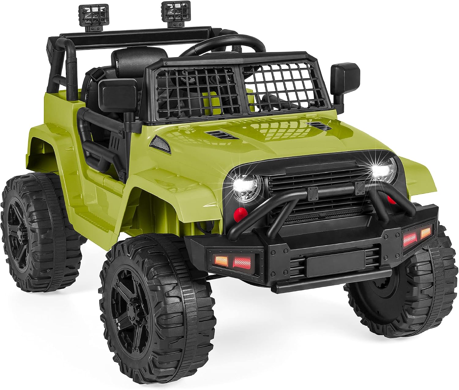 Best Choice Products 12V Kids Electric Vehicle Toy Ride On Car with Parent Remote Control for Toddlers, Seat Harness, 61 lbs Weight Capacity, Locking Doors, Spring Suspension, Bluetooth - Green