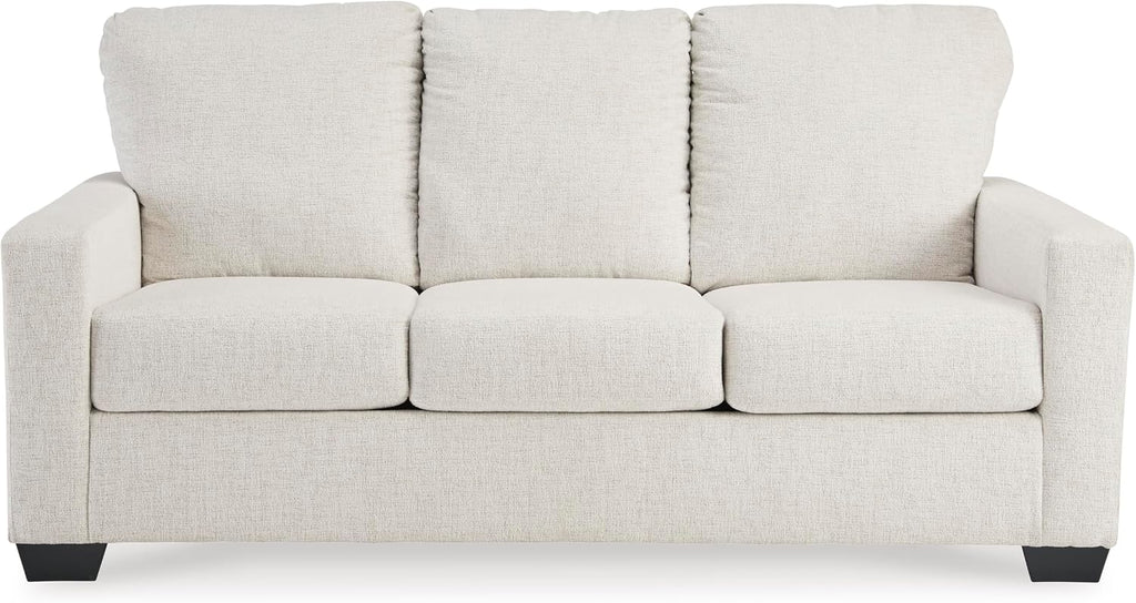 Signature Design by Ashley Rannis Coastal 2-in-1 Sofa Sleeper with Folding Gel Memory Foam Mattress, Full, White