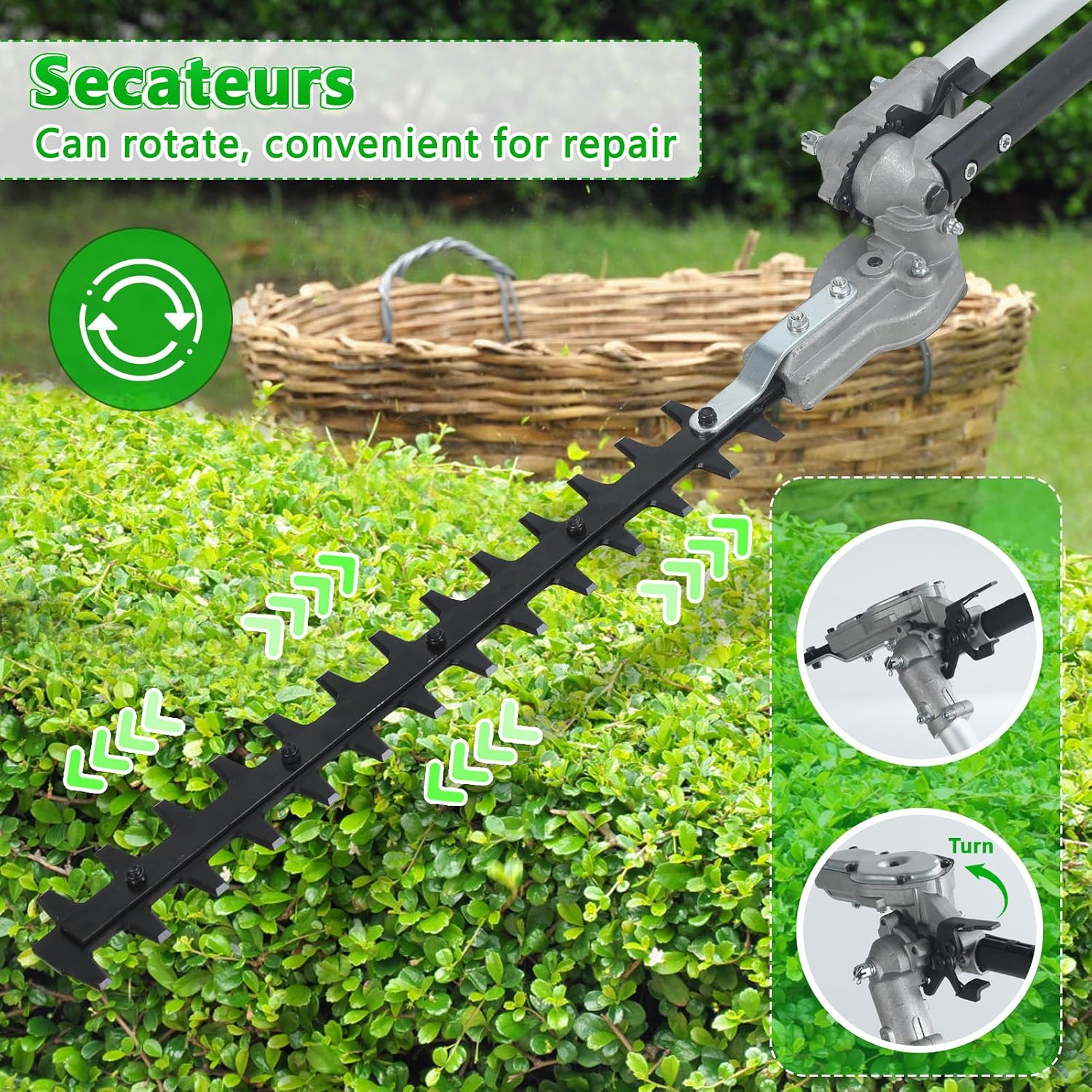 Gas Weed Eater 52CC 8-in-1 Multi-Attachment Combo Kit, Weed Wacker with Pole Saw and Hedge Trimmer, Weed Eater Gas Powered for Brush Cutting, Tree Pruning and Lawn Maintenance