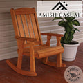 Amish Heavy Duty 600 Lb Mission Pressure Treated Rocking Chair (Cedar Stain)