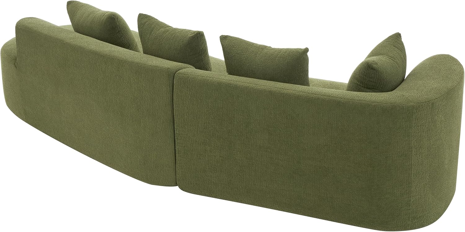 Christopher Knight Home Randa Modern Fabric Upholstered 5-Seater Sofa, Oversized Chair Cloud Couch, Fully Assembled Long Sofa Chaise Lounge, Fully Assembled, Olive Green