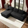 96''Sectional Couches for Living Room,Modern Modular Sectional Sofa,Upholstered Boneless Couch Comfy Cloud Couch with L Shaped Chaise (Black, 96''W Left Facing Chaise)