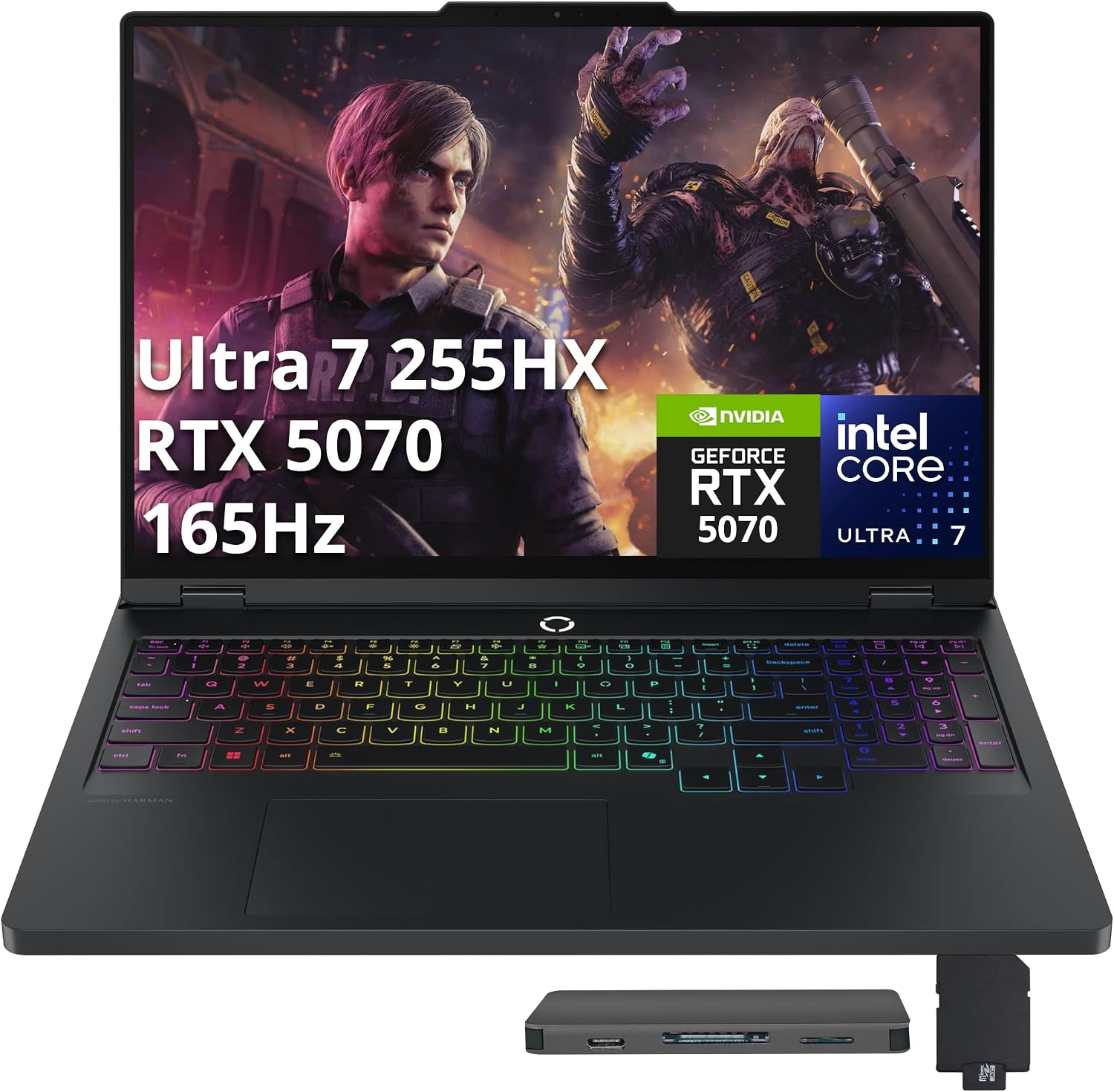 Lenovo Legion Pro 5i 16' WQXGA 165Hz Gaming Laptop, Intel 20-core Ultra 7 255HX (Beats Intel i9-14900HX), GeForce RTX 5070, 64GB DDR5, 2TB SSD, Backlit, Wi-Fi 7, Win 11, Black, 1TB Docking Station Set