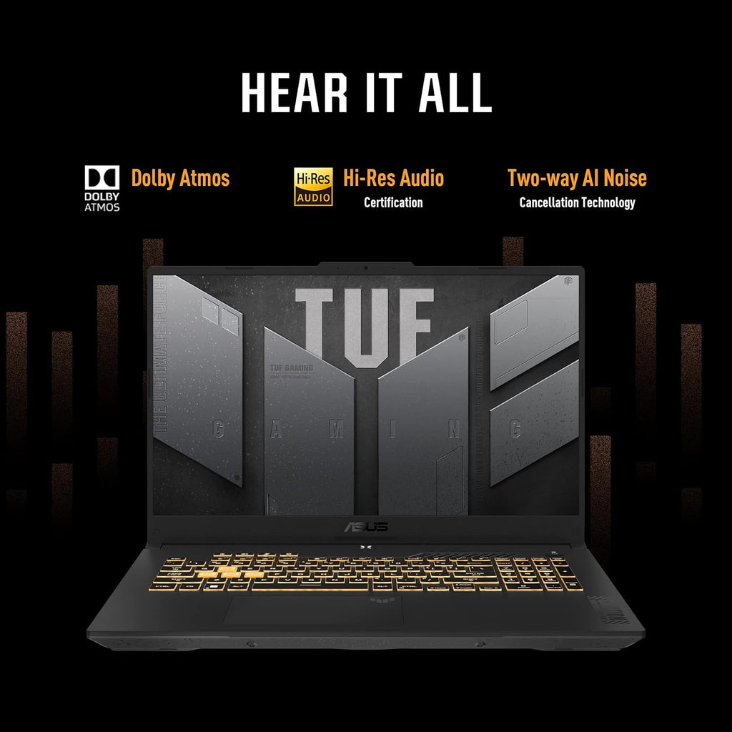 ASUS TUF F17 Gaming Laptop - 17.3' 2.5K WQHD 240 Hz Display, RTX 4070 Laptop, Intel i7-13620H, with Office Lifetime, 32GB DDR5,2TB SSD, Windows 11 Pro, Backlit KB, Wi-Fi 6, External DVD Drive
