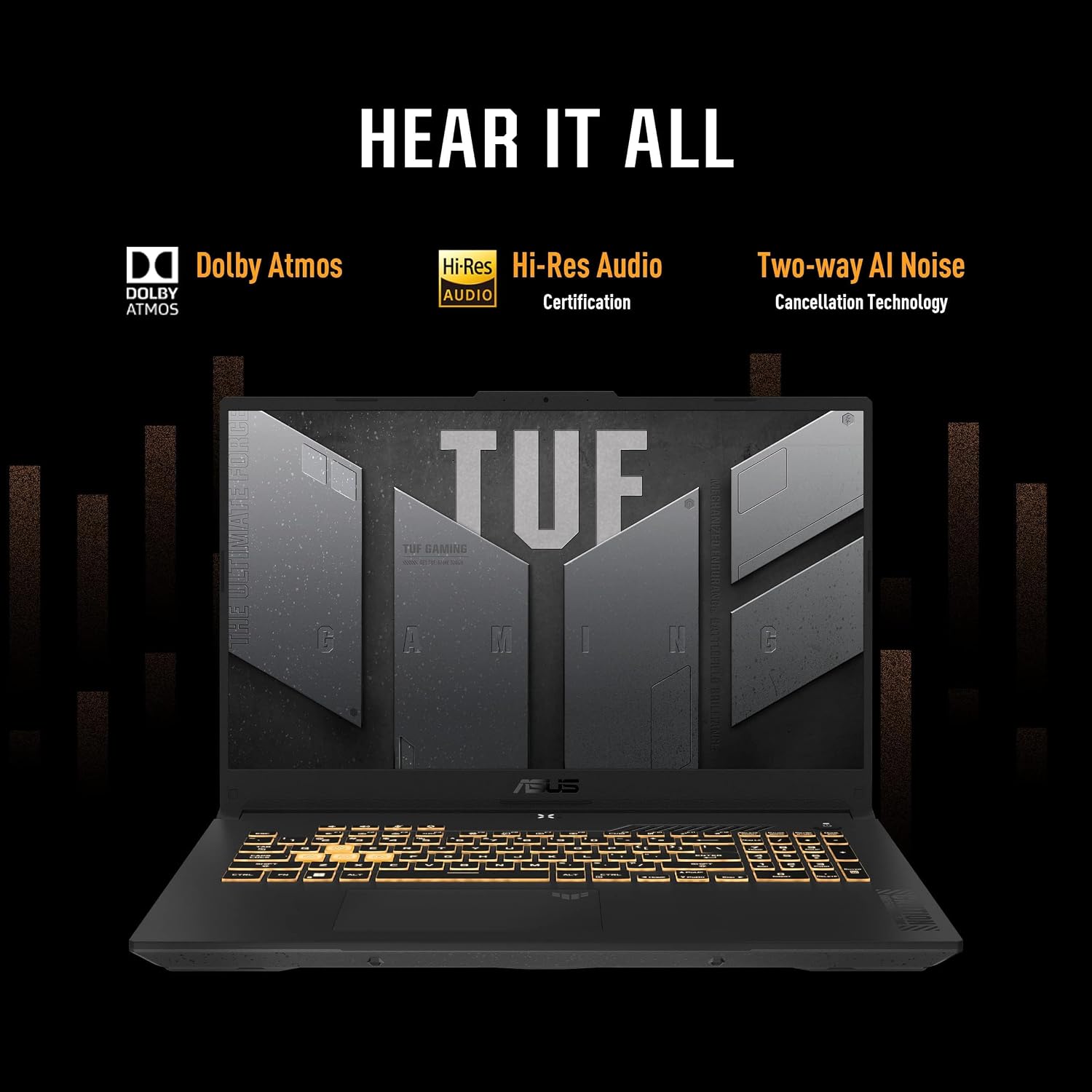ASUS TUF F17 Gaming Laptop - 17.3' 2.5K WQHD 240 Hz Display, RTX 4070 Laptop, Intel i7-13620H, with Office Lifetime, 64GB DDR5,1TB SSD, Windows 11 Pro, Backlit KB, Wi-Fi 6, External DVD Drive