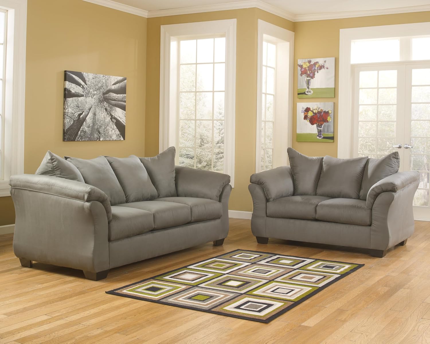 Signature Design by Ashley Darcy Casual Plush Loveseat, Grayish Brown