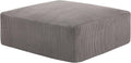 Gericco 113' Modular Sectional Couch, Cloud Boneless Sofa with Deep Seats, Upholstered Corduroy Square Stuffed Ottoman Pouf, 40 * 40 Inch Furry & Fluffy Movable Foot Stool for Living Room, Grey