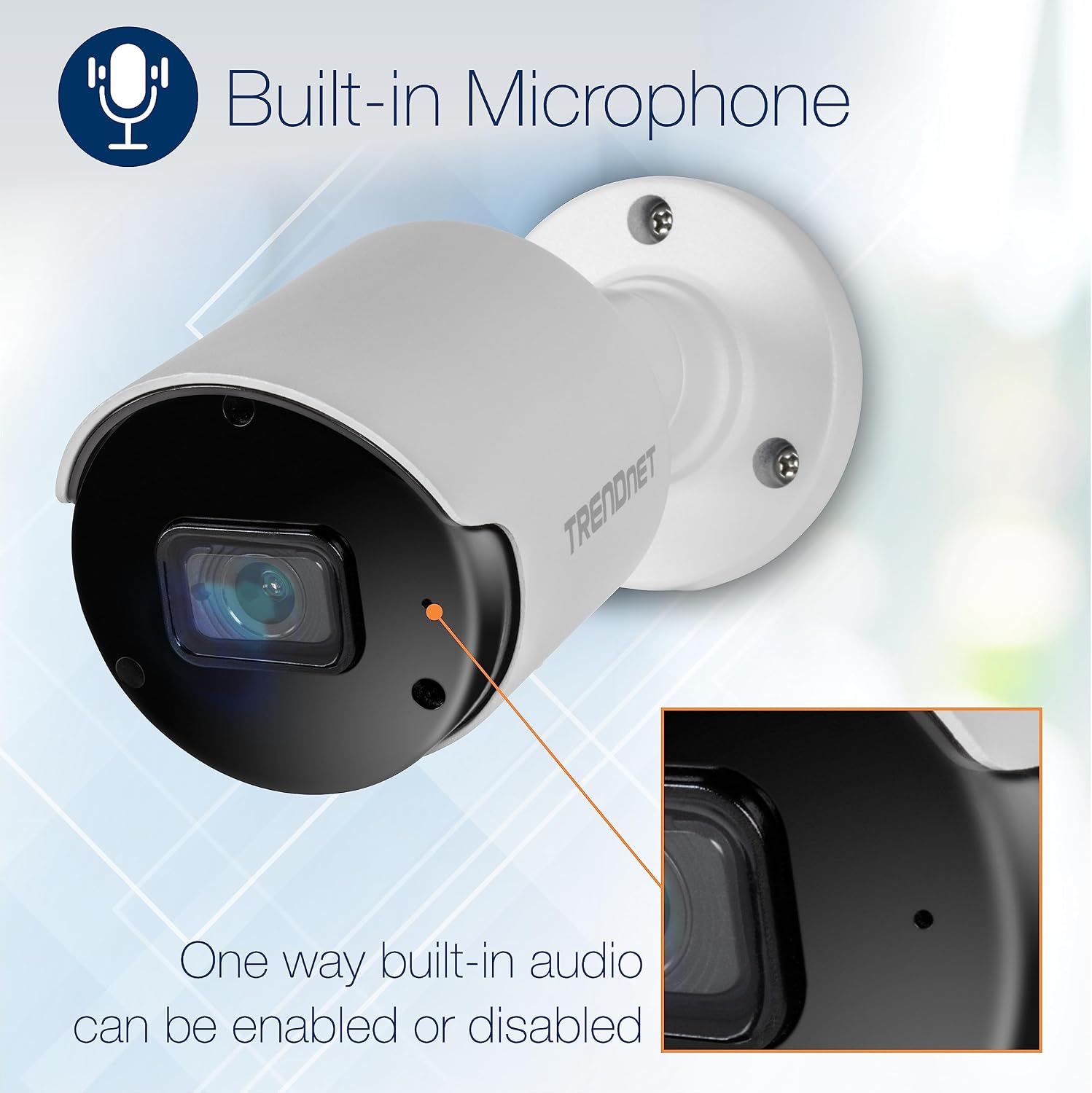 TRENDnet Indoor Outdoor 5MP H.265 PoE Bullet Network Camera, IP66 Rated Housing, IR Night Vision up to 30m (98 ft.), Security Surveillance Camera, microSD Card Slot (up to 256GB), White, TV-IP1514PI