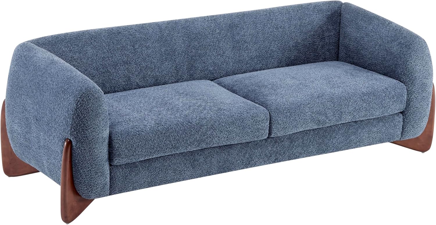 Christopher Knight Home Almab 82 Inches Sofa Couch, Cozy Boucle Upholstered 3-Seater Sofa, Wood Frame Couch, Comfy Couches for Living Room and Office, Modern Sofa, Lounge Seating, Navy Blue