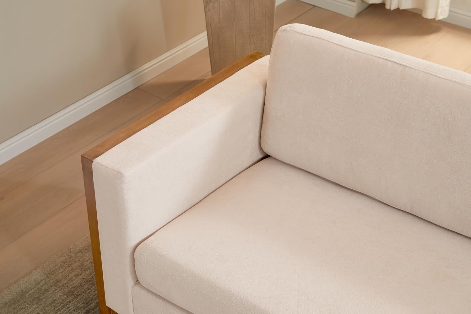 Christopher Knight Home Bricez 79' Sofa Couch, Cozy Upholstered 3-Seater Sofa, Oversized Loveseat, Comfy Fabric Couches for Living Room and Office, Modern Couch and Sofa, Wooden Frame, Taupe Beige
