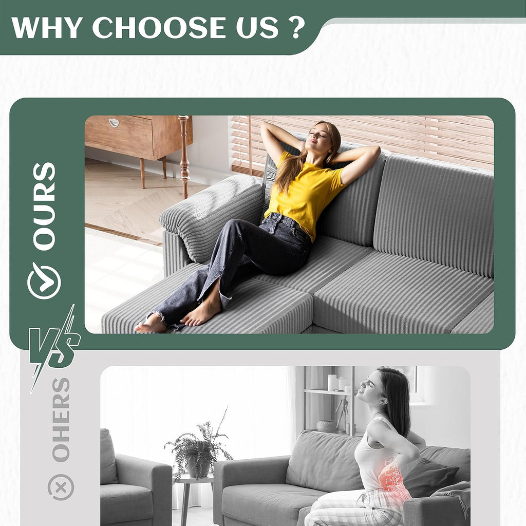 Vongrasig 79' Convertible Sectional Couch Sofa with Storage Ottoman, 3 Seat L Shaped Couch with Side Storage Pockage, Small Couches for Living Room, Apartment and Small Space (Light Grey)