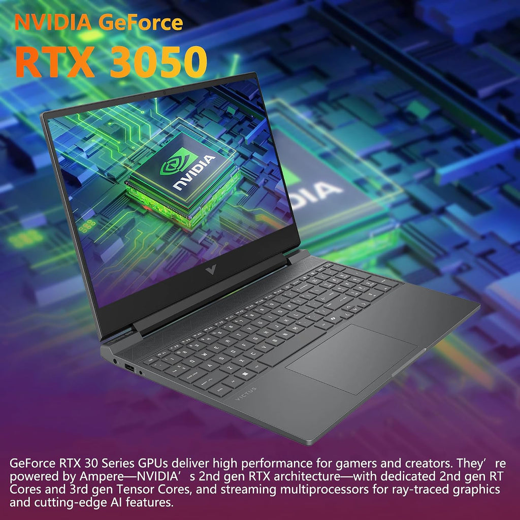 HP Victus 15 Gaming Laptop | 15.6' FHD IPS Anti-Glare 144Hz | Intel 8-Core i5-13420H | 32GB DDR4 2TB SSD | NVIDIA GeForce RTX 3050 6GB | Backlit Keyboard Fast Charging Win11 w/DLCA Accessory
