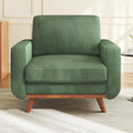 Vesgantti 38.5' Accent Chair Green, Comfy Corduroy Single Sofa Seat with Spring Cushion, Upholstered Armchair with Deep Seat, Reading Chair for Adults, Modern Sofa for Living Room, Bedroom