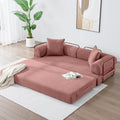 ZEIINPA 78.5 Inch Convertible Sleeper Sofa Bed, 5 in-1 Boneless Floor Couch Bed with Fixed-Shape Frame, Modular Futon Couch for Living Room, Apartments, RV Studio, Bedroom, Small Spaces, Pink