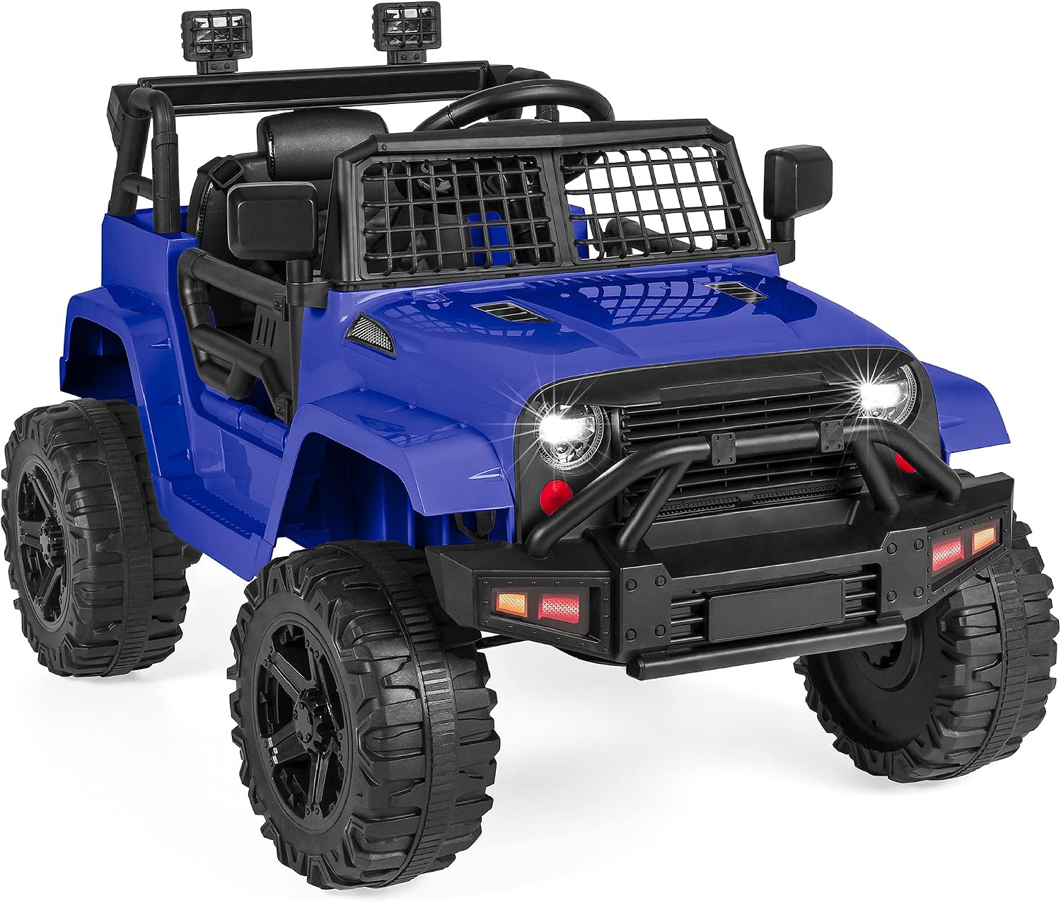 Best Choice Products 12V Kids Electric Vehicle Toy Ride On Car with Parent Remote Control for Toddlers, Seat Harness, 61 lbs Weight Capacity, Locking Doors, Spring Suspension, Bluetooth - Blue