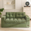 MAXYOYO Boneless Sofa Couch, Loveseat Sofa for Small Space, Tufted 2-Seater Floor Couch Bean Bag Chair for Living Room Bedroom Apartment, Sofa in a Box, No Assembly Needed, Green