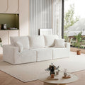 Homall Sectional Couches for Living Room, Modern Boneless Couch with Deep Seat, Upholstered Cloud Sofa, No Assembly Required (Beige, Three-Seater Sofa)