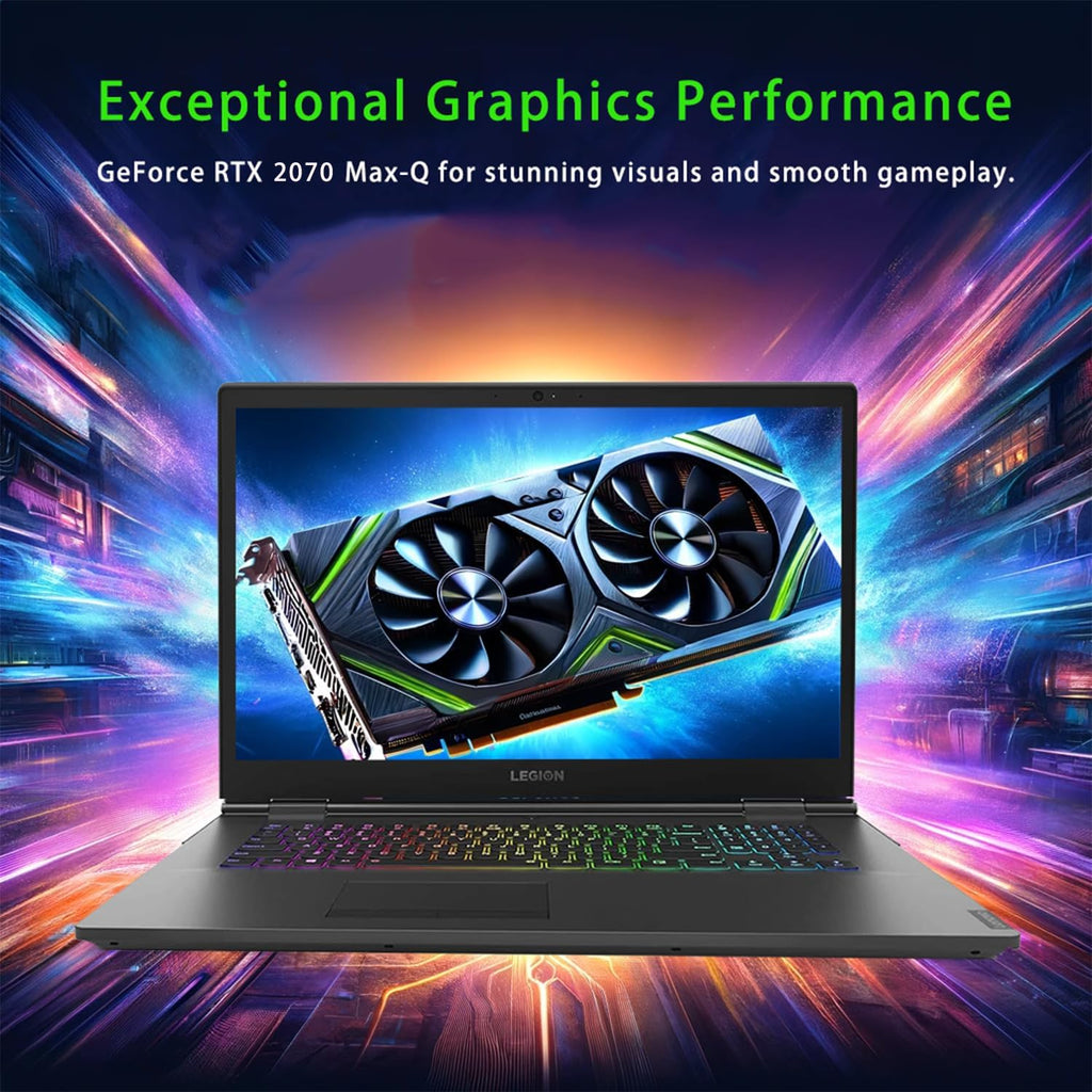 Lenovo Legion Gaming Laptop, 17.3'' (1920 x 1080) IPS Display, Intel i7-9750H Processor, GeForce RTX 2070, 16GB RAM | 1TB PCIe SSD, Backlit Keyboard, Windows 11 Home, w/WOWPC Bundle, Grey