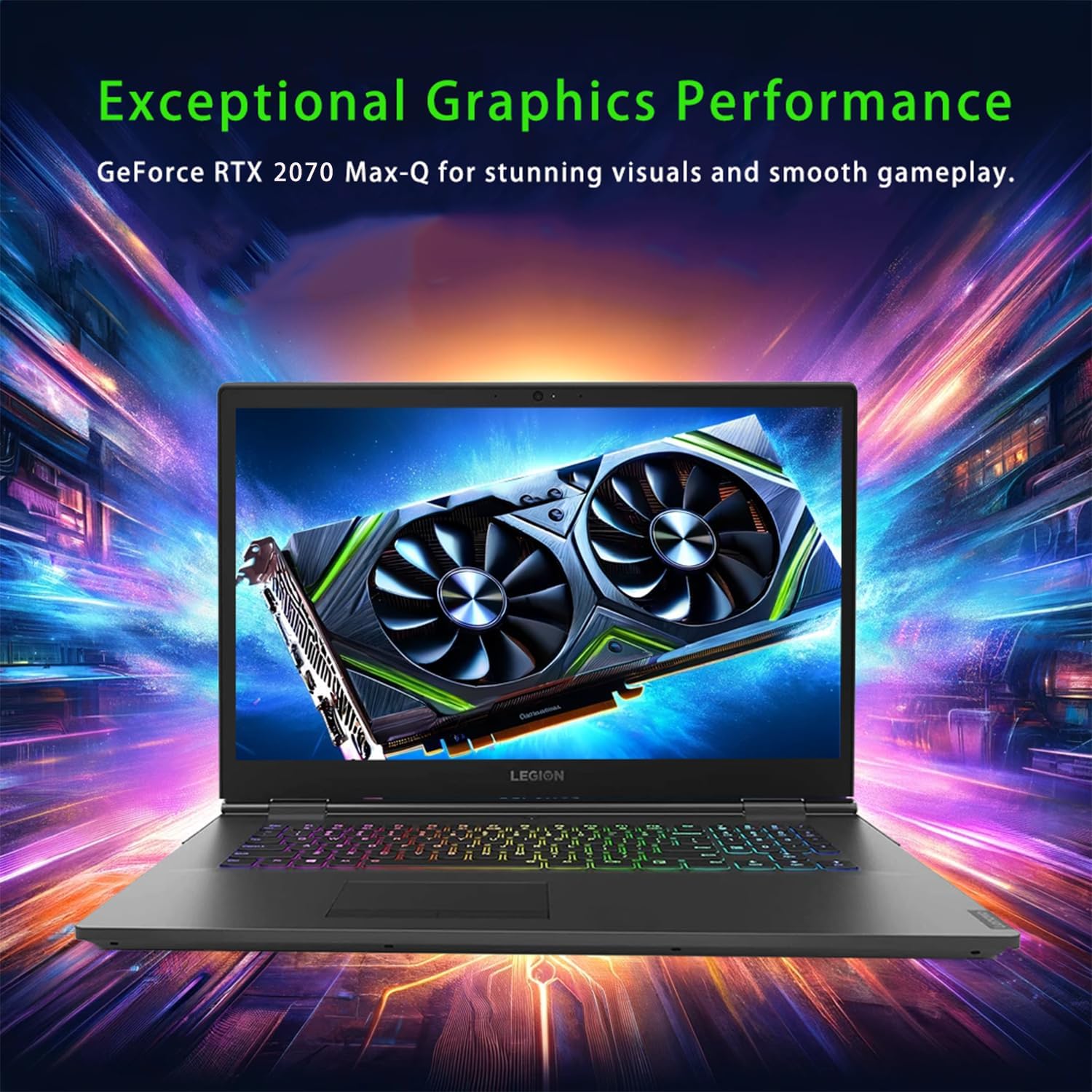 Lenovo Legion Gaming Laptop, 17.3'' (1920 x 1080) IPS Display, Intel i7-9750H Processor, GeForce RTX 2070, 16GB RAM | 1TB PCIe SSD, Backlit Keyboard, Windows 11 Home, w/WOWPC Bundle, Grey