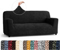 PAULATO BY GA.I.CO. Sofa Slipcover - Stretch Couch Cover - Stylish Cushion Sofa Cover - Soft Polyester Fabric Slip Cover - 1-Piece Form Fit Washable Protector for Pet - Microfibra Collection - Black