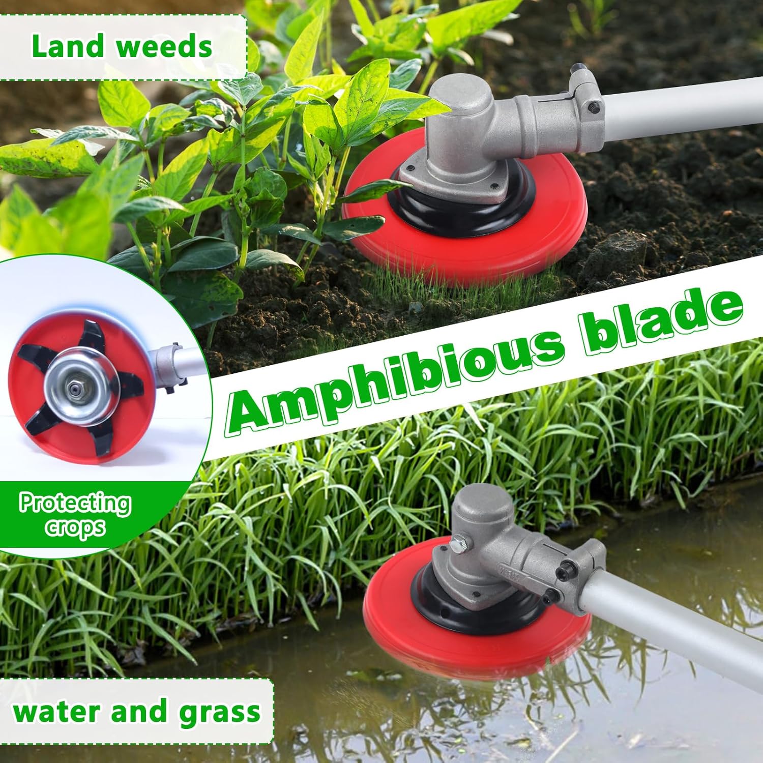 Gas Weed Eater 52CC 8-in-1 Multi-Attachment Combo Kit, Weed Wacker with Pole Saw and Hedge Trimmer, Weed Eater Gas Powered for Brush Cutting, Tree Pruning and Lawn Maintenance