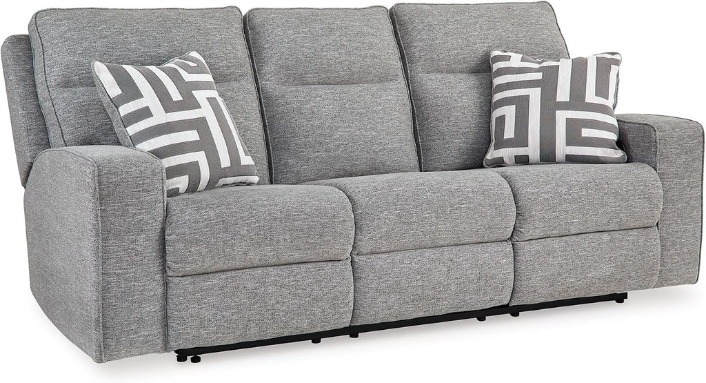 Signature Design by Ashley Biscoe Power Reclining Sofa, Easy View Headrest & Zero-Gravity Recline, Next-Gen Nuvella Polyester, Extended Ottoman, 88' Living Room Seating