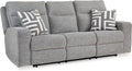 Signature Design by Ashley Biscoe Power Reclining Sofa, Easy View Headrest & Zero-Gravity Recline, Next-Gen Nuvella Polyester, Extended Ottoman, 88' Living Room Seating