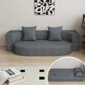 HENGJIANYI Folding Sofa Bed, Convertible Futon Sleeper Bed, 2-in-1 Foldable Floor Mattress with 2 Pillows, Breathable High-Density Foam Lazy Couch, Twin Size Comfy Lounge Chair, Dark Gray