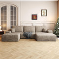 AUGOP 108' Sectional Couches for Living Room Modern Modular Sofa with L-Shape Couchs Upholstered Boneless Couch Deep Seat Sectional Couch with Chaise (Camel, Right Facing Chaise+2Seaters+1Ottoman)